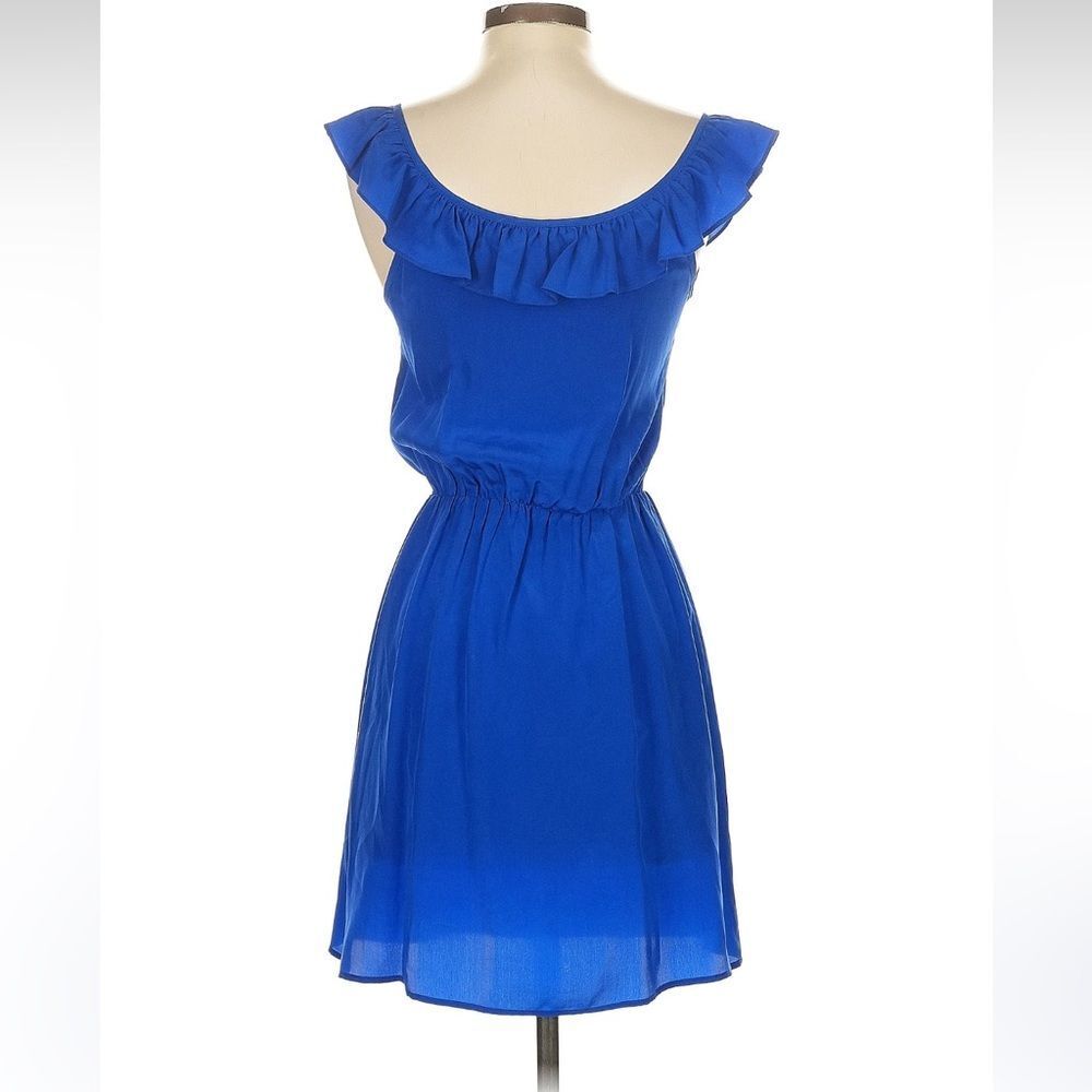 Amanda Uprichard Revolve‎ Royal Blue Sleeveless Ruffle Dress XS